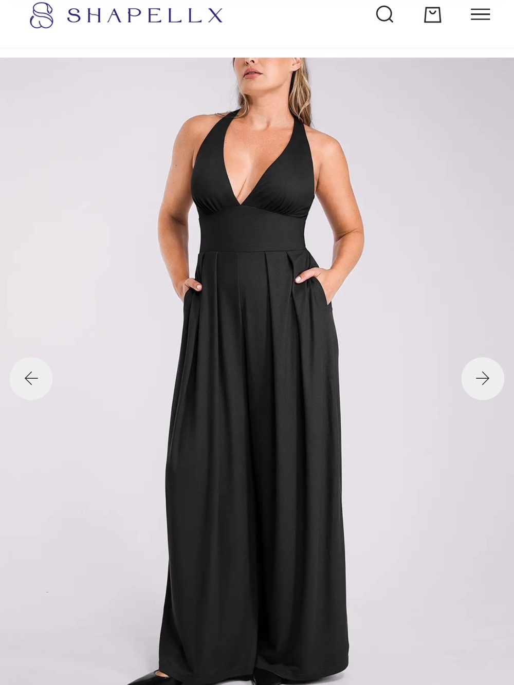 Stunning SHAPELLX black deep-V shaping jumpsuit, brand new with original tags